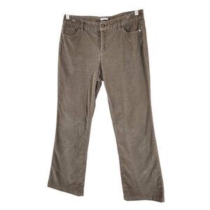 Liz Claiborne Taupe Brown Bootlegg Corduroy Pants Size 10 Petite Brown Corduroys